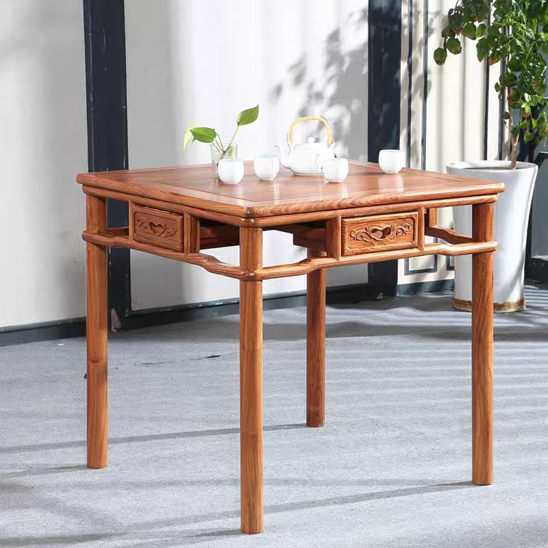 简约吃饭桌正方形新中式客厅家用阳台四方红木实木小八仙餐桌棋牌