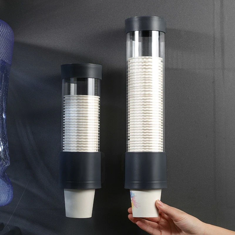 一次性杯架自动取杯器免打孔饮水机旁防尘杯子收纳盒杯架置物架