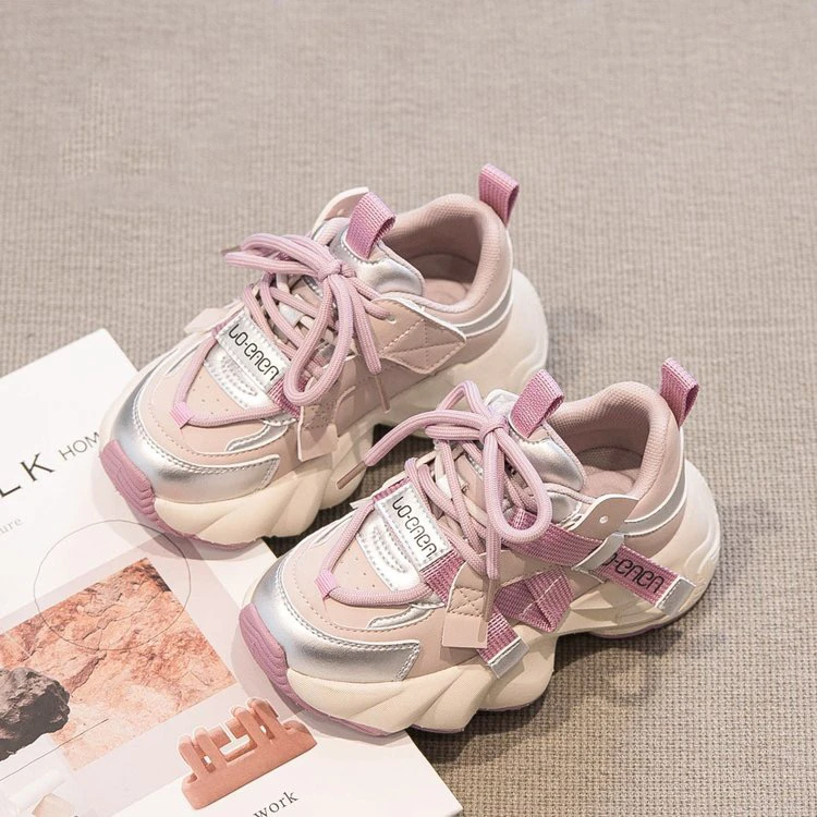 童鞋透气双网学生厚底中大童老爹鞋2024跑步百搭运动鞋网红儿童节