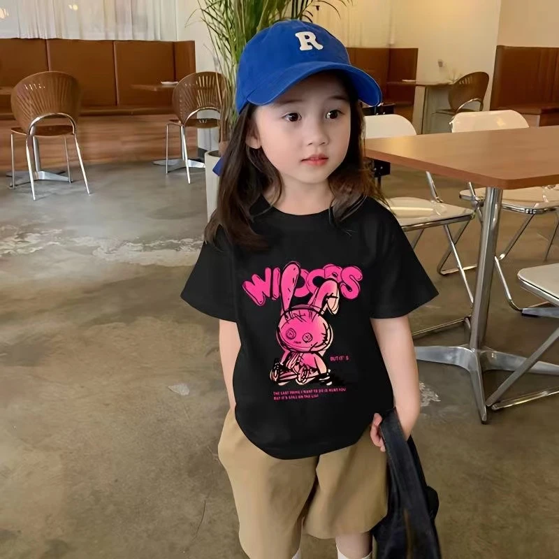 儿童时尚短袖T恤男女宝卡通系列百搭韩版纯棉上衣洋气宝宝夏季C