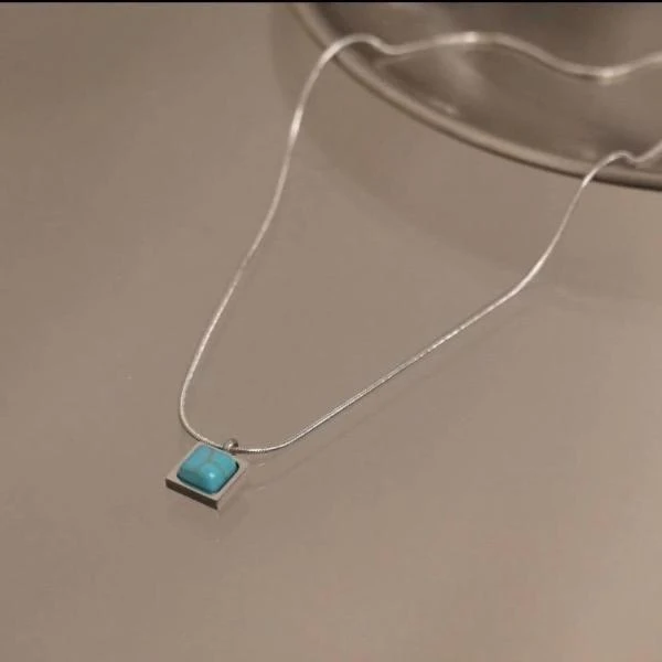 3083纯銀同款（清沧）简约方糖松松气质锁骨链项链首饰