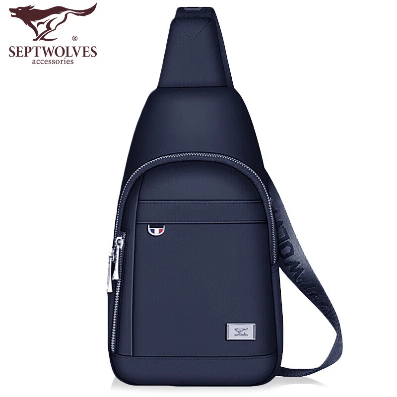 七匹狼潮流新款男包单肩包大容量休闲牛津布包多功能斜跨包男士背