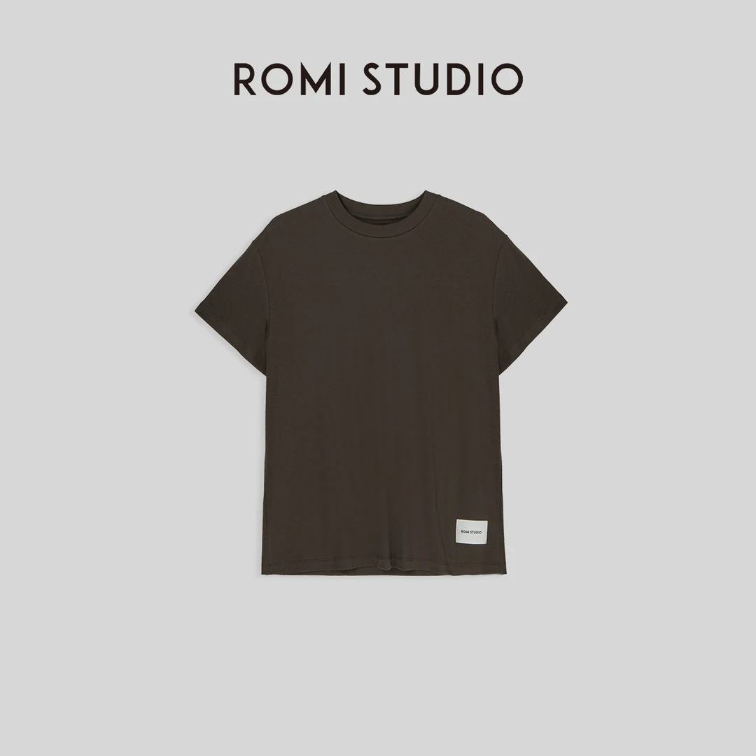 ROMI STUDIO【口碑款】春夏B备 简约风圆领休闲纯色短袖t恤 T3120