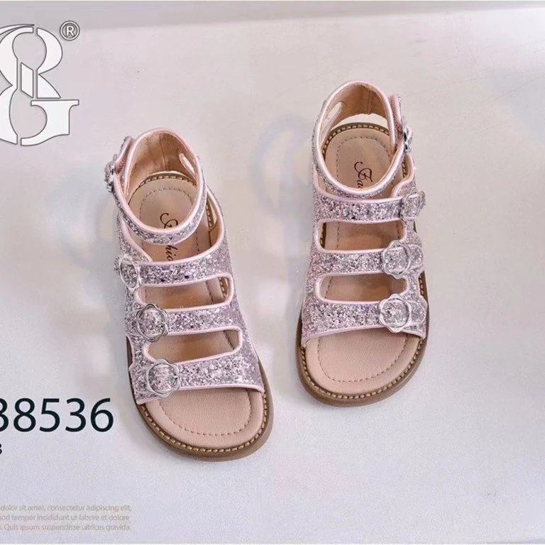 【Mt studio】女童时尚夏季亮片带钻高帮凉鞋软底沙滩鞋公主鞋