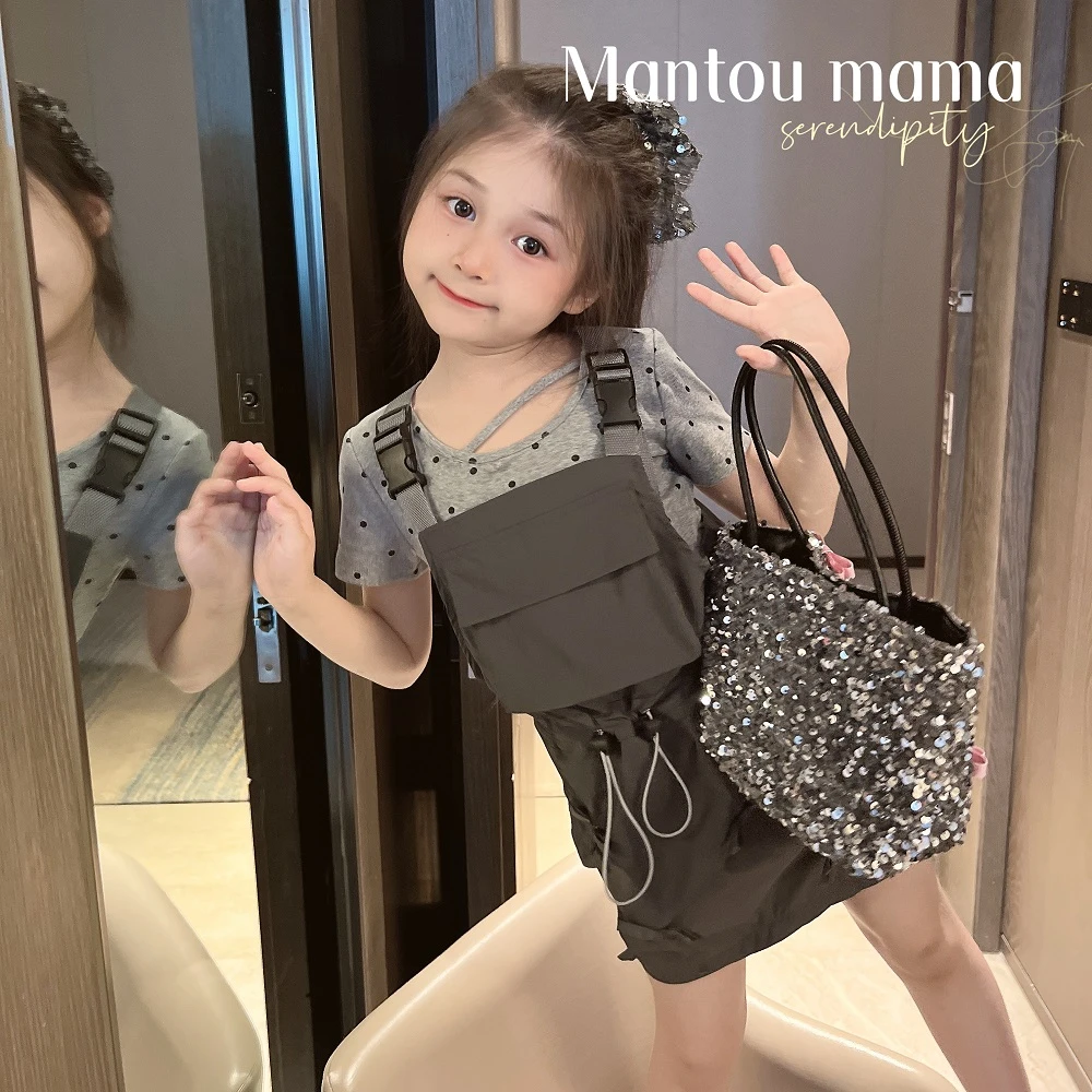 【Mt studio】【现货】工装设计立体口袋背带连衣裙夏季女童韩版气质