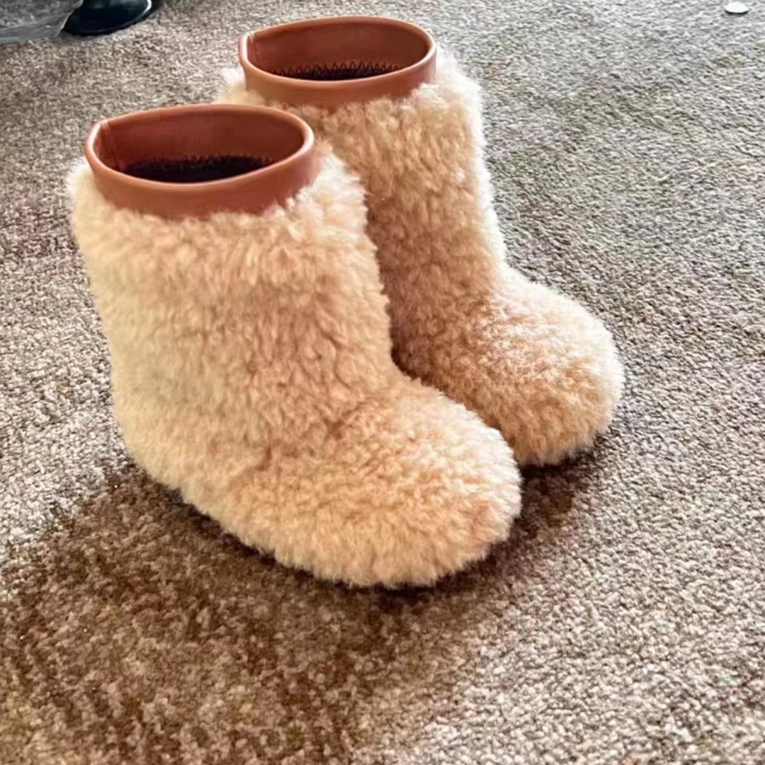 【Mt studio】秋冬季女童新款可爱保暖毛毛鞋舒适毛绒加厚雪地靴鞋