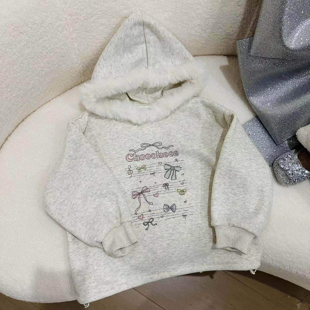 【Mt studio】【现货】蝴蝶结无感印花卫衣女童秋冬可爱卡通上衣休闲