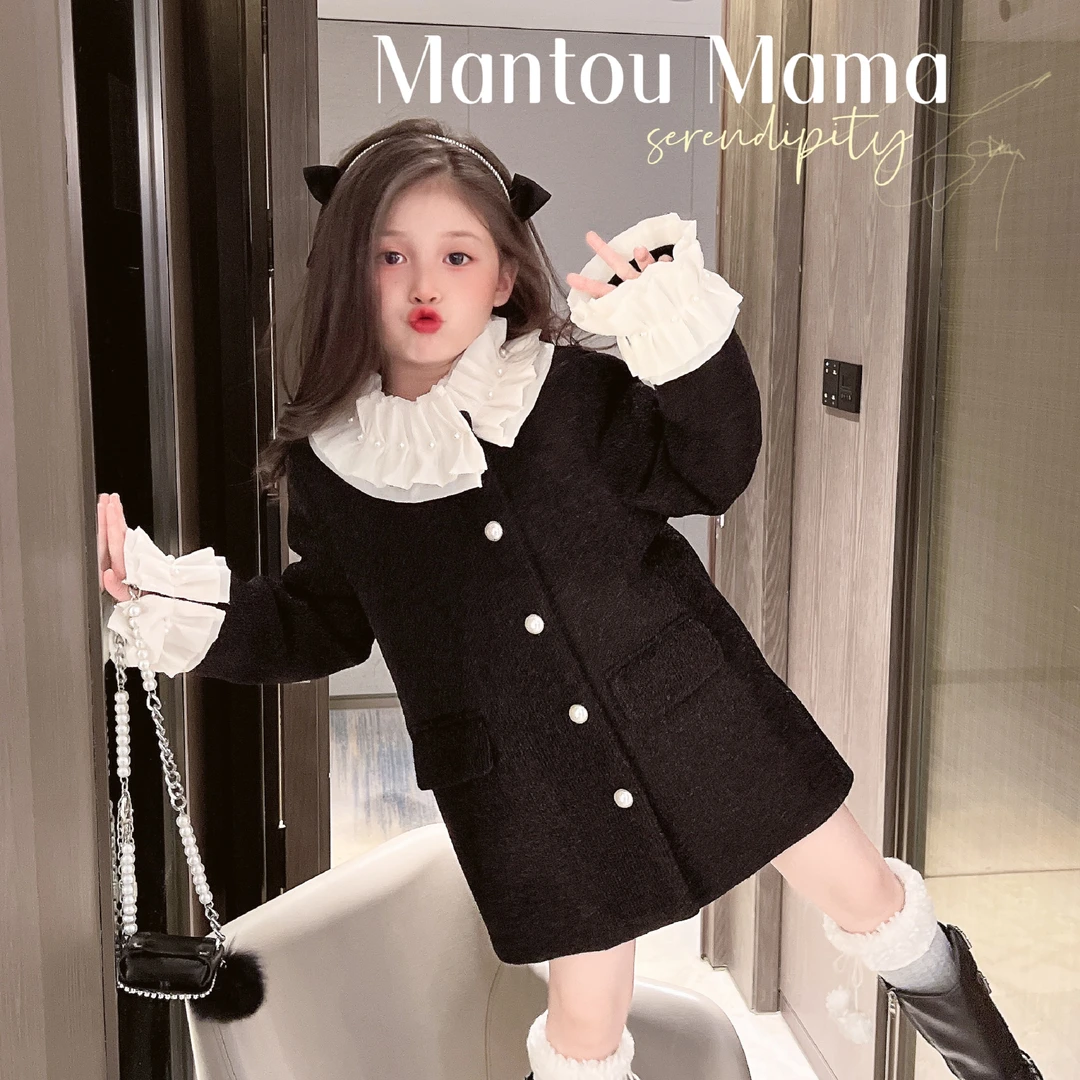 【Mt studio】【现货·亲子英伦·国标90白鸭绒】冬季女童小香风羽绒服