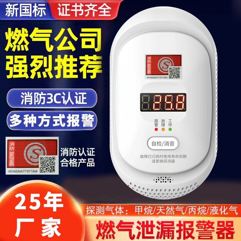 WOLF-GUARD/夜狼4G可燃天然气家用液化泄露燃气报警器检测显示