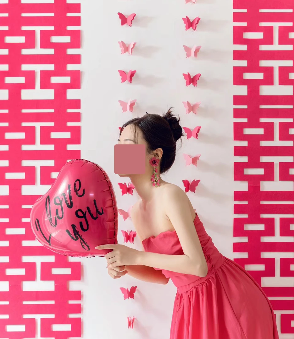 新品挂布蝴蝶拉花（长喜毛毡布）福利婚房客厅窗帘结婚专用吊坠