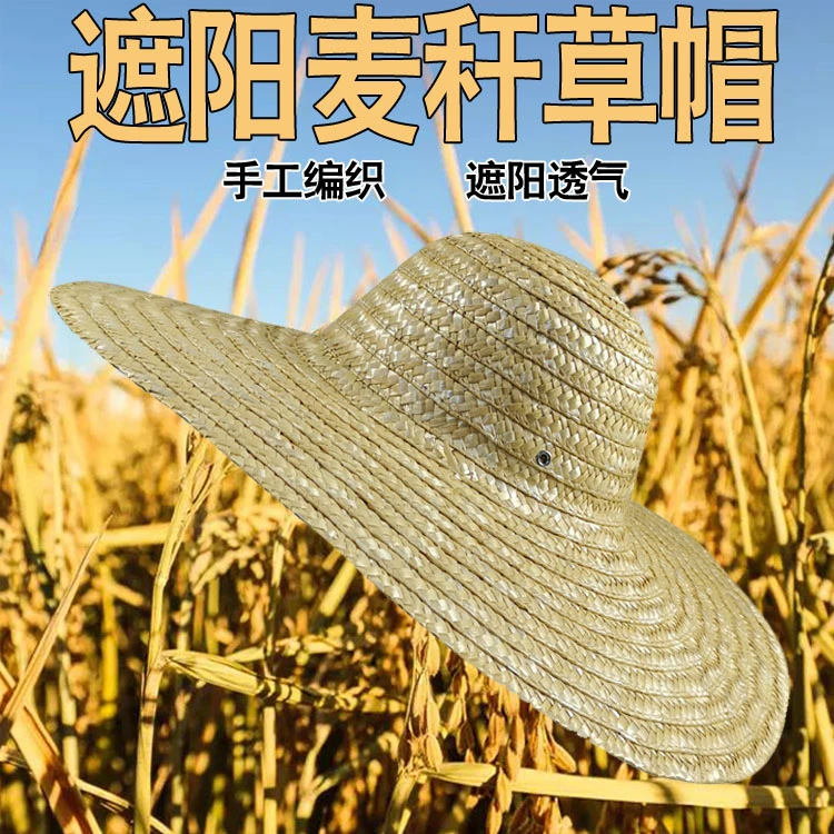 草帽大号农用防晒遮阳户外工地大檐大沿男女草帽农民田园渔夫帽子