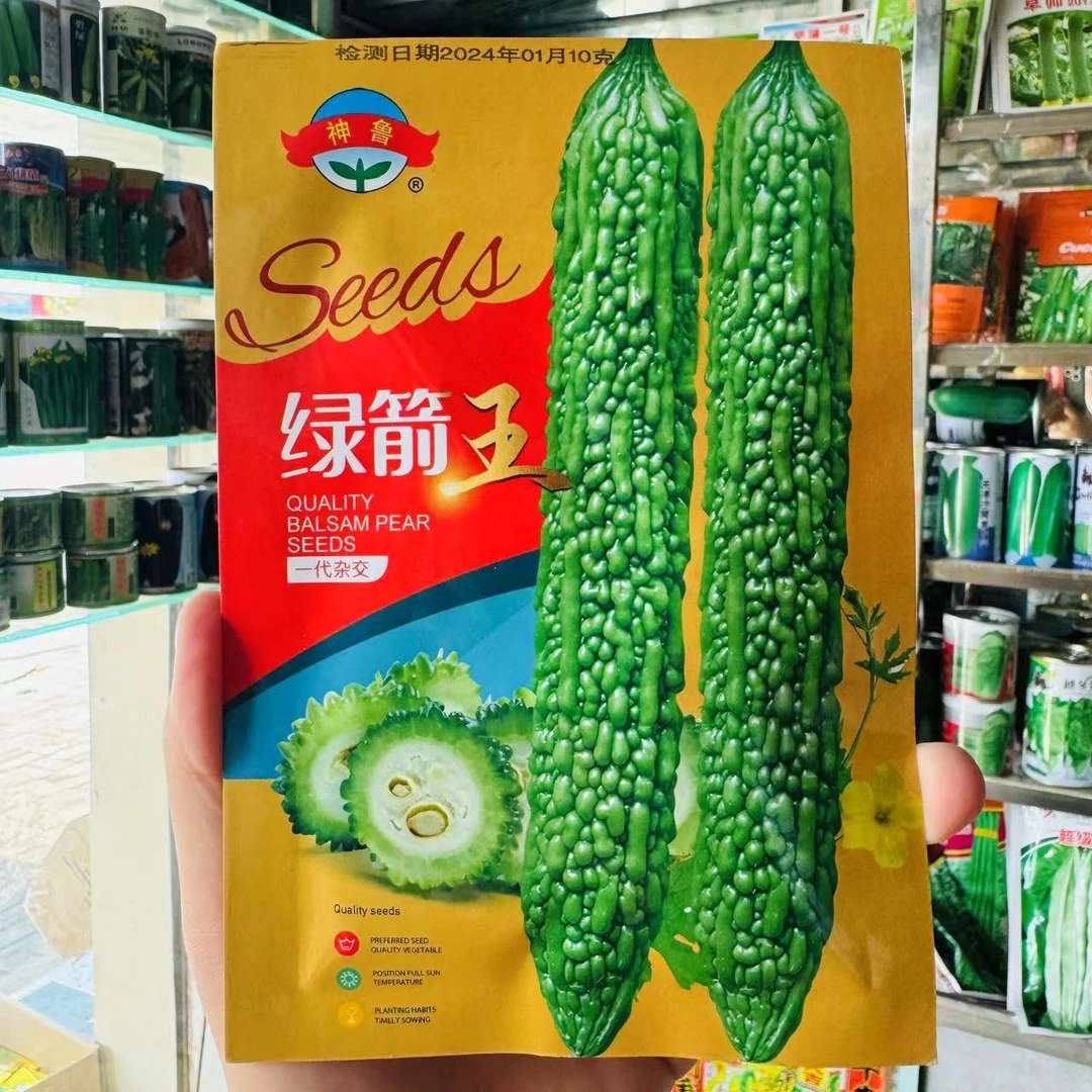 神鲁绿箭苦瓜种子中早熟抗病高产油绿光滑苦瓜种籽大田用种孑