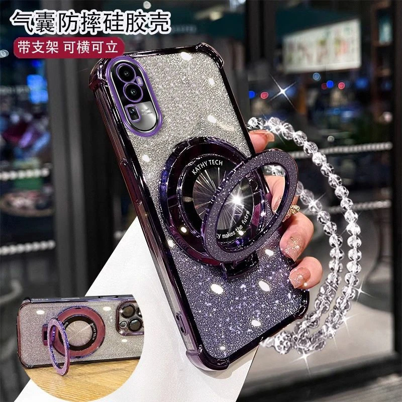 适用OPPOReno10手机壳PHW110带磁吸支架5g全包四角气囊防摔软男女