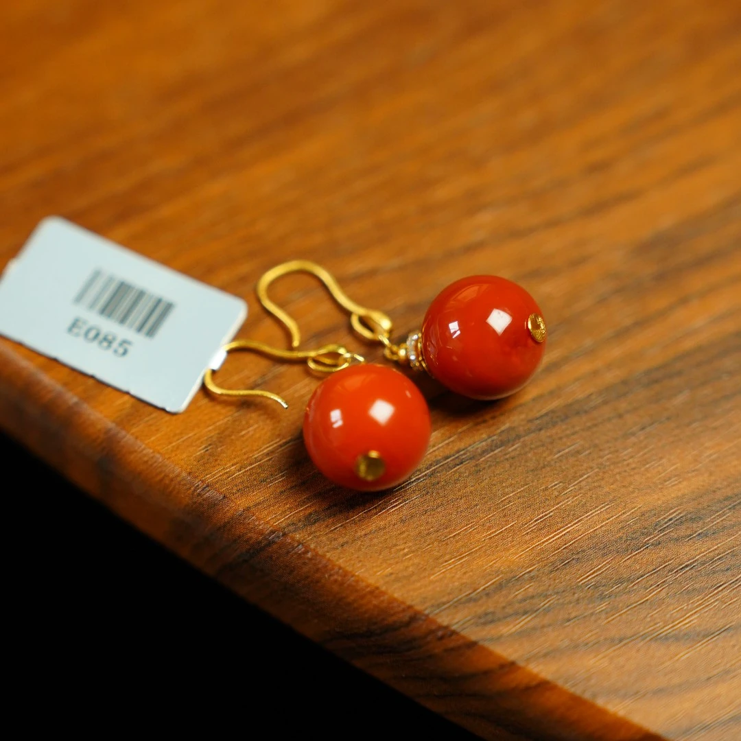龙年|【左边珠宝】南红耳坠（E085）（多样性发）