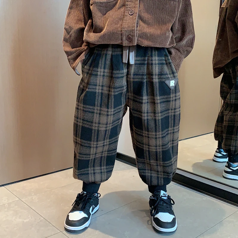 男童裤子春秋款2024新款宝宝春季韩版宽松灯笼裤休闲中小童束脚裤