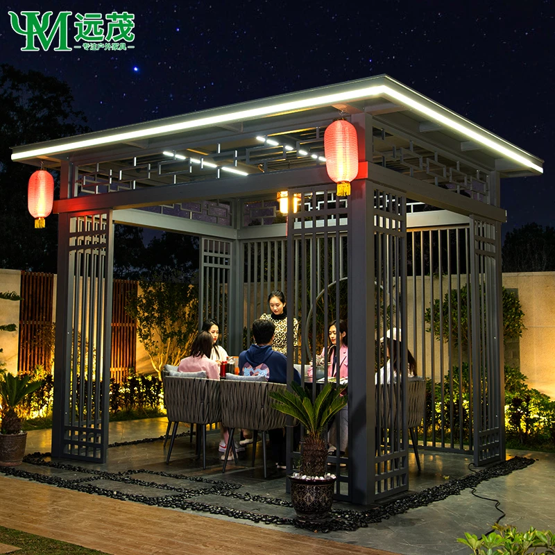 【远茂品牌】花园庭院挡雨新中式凉亭，可定制尺寸，全铝合金不生锈L