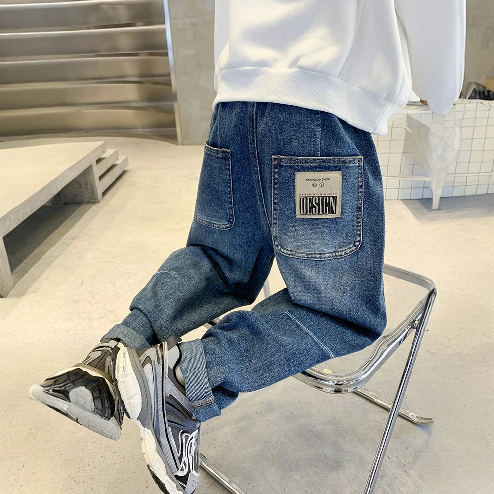 儿童装男童秋装裤子2025新款牛仔裤男孩休闲春秋款儿童牛仔裤男童