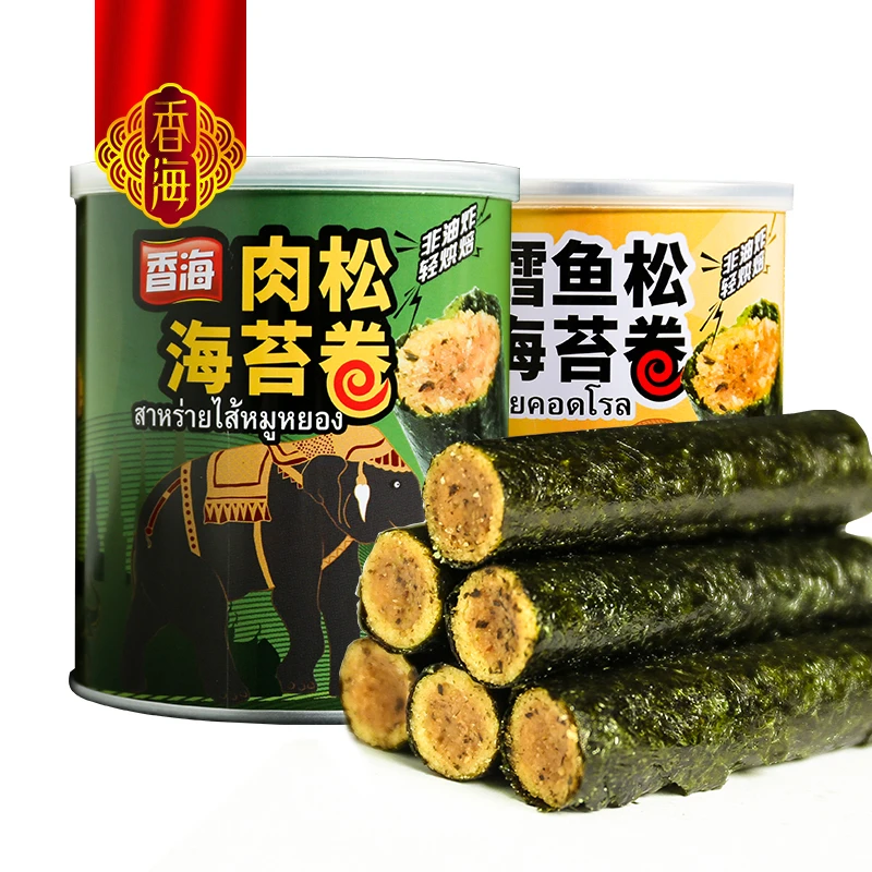 香海鳕鱼肉松口味海苔卷精选新鲜酥脆营养小包装罐装油炸香脆蛋卷