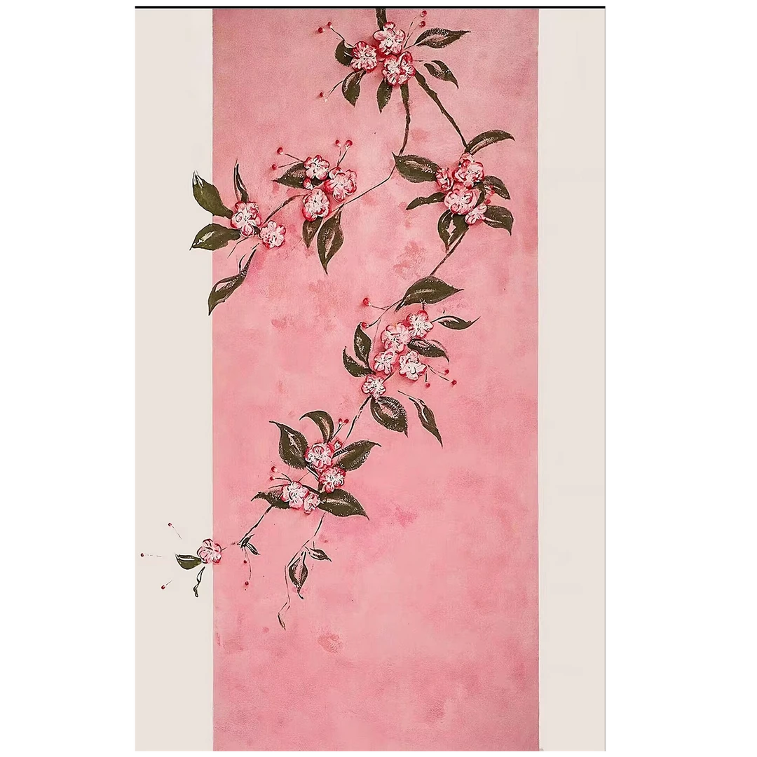 《粉黛》中式软硅藻泥入户门垫吸水防滑长方形，粉黛