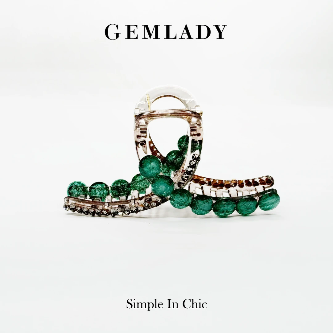 GEMLADY/宝石少女【绿野仙踪】绿色冰晶一字交叉发夹