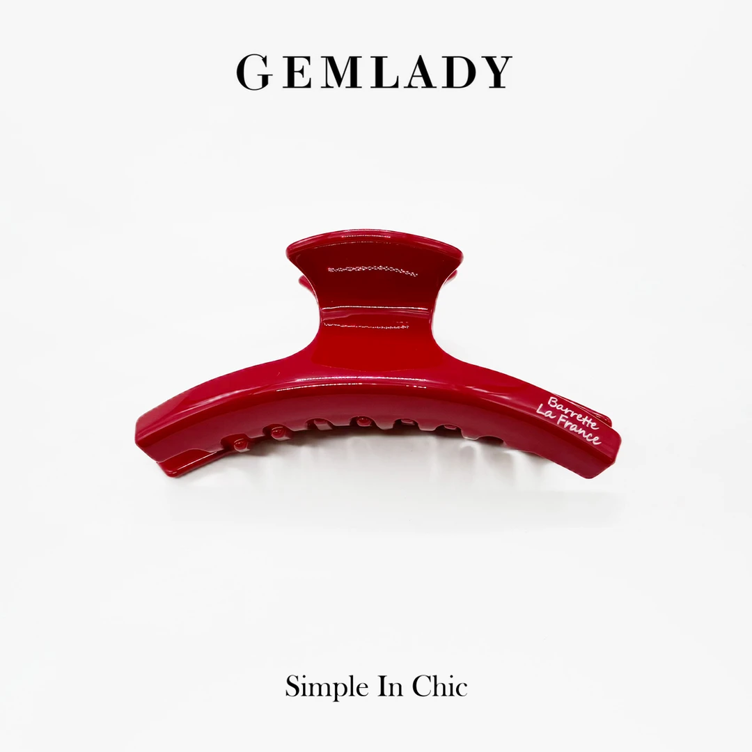 GEMLADY/宝石少女【玫瑰月光】朱砂红弧形醋酸发夹法式简约ins优雅