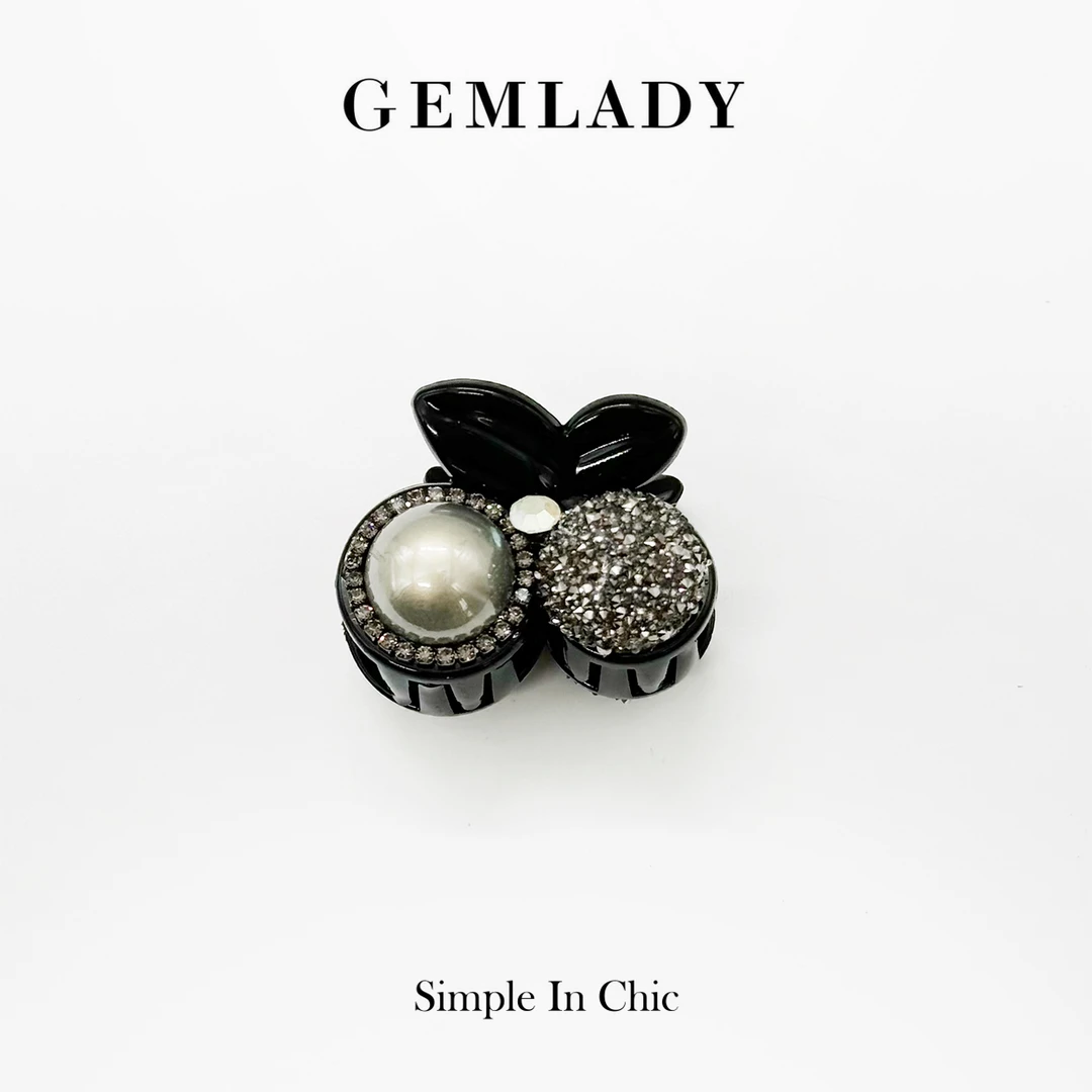 GEMLADY/宝石少女【闪钻樱桃】小樱桃贝珠细闪发夹刘海夹边夹