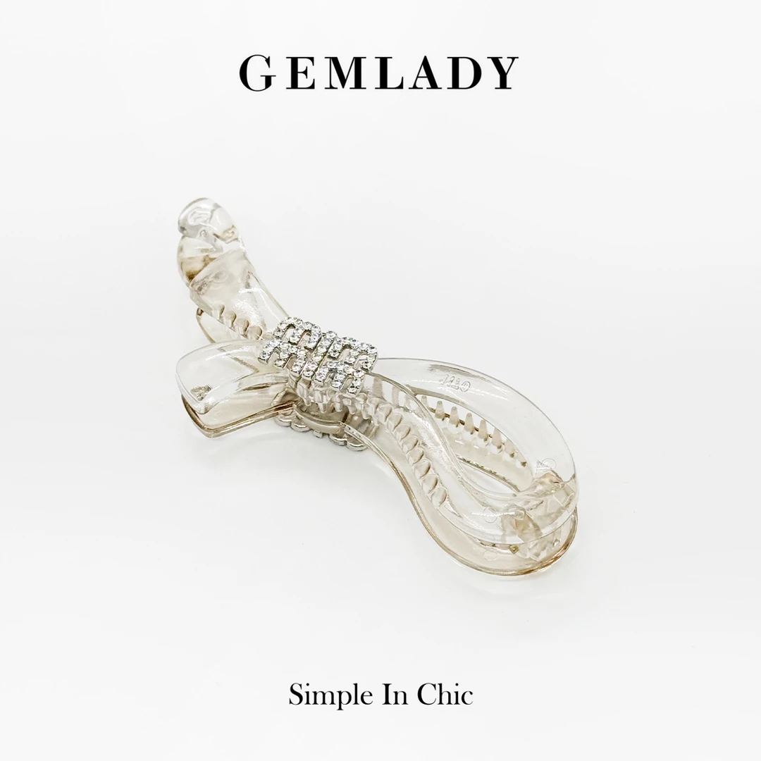 GEMLADY/宝石少女【领结】透明色香蕉夹扭扭夹发夹简约通勤马尾夹