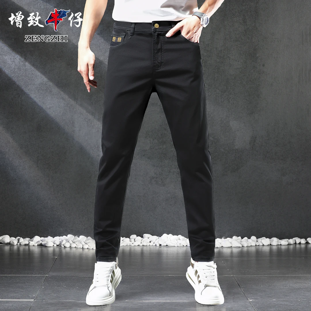 ZENGZHI/增致牛仔黑色男士牛仔裤秋冬新款男时尚百搭弹力裤子大码