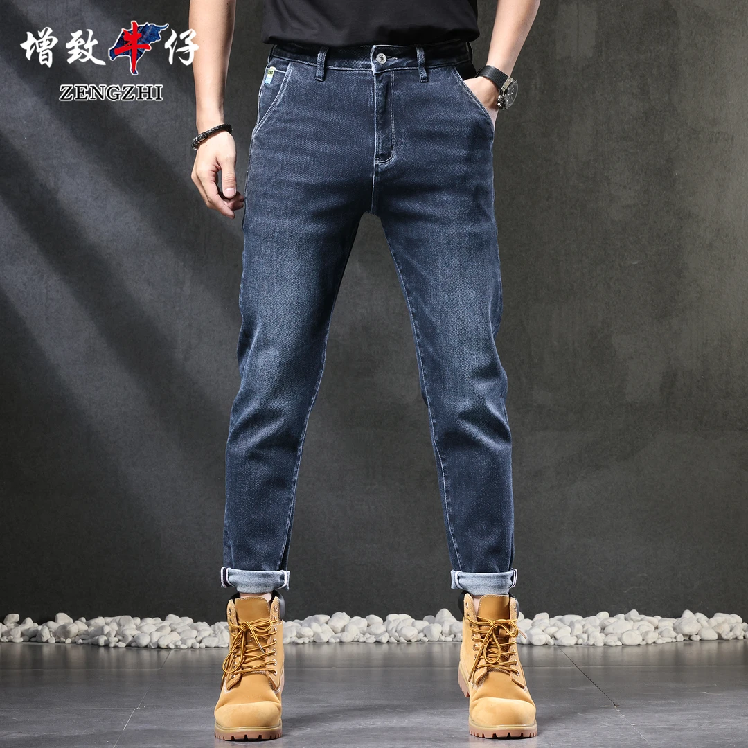 ZENGZHI/增致牛仔570#蓝色大码牛仔男士牛仔裤弹力时尚百搭小直筒