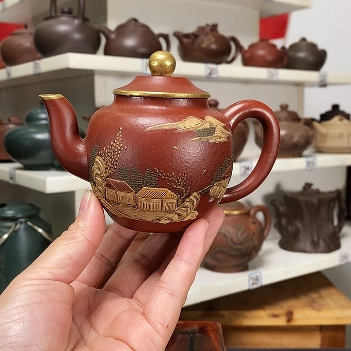 紫砂茶壶泡*?全手工制作的