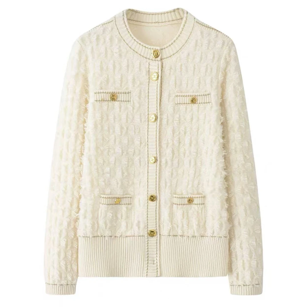 原产地小香风山羊绒上衣女士休闲时尚秋冬