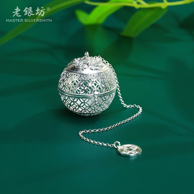 足银银制品 【老银坊】足银招米进宝茶泡 0072007