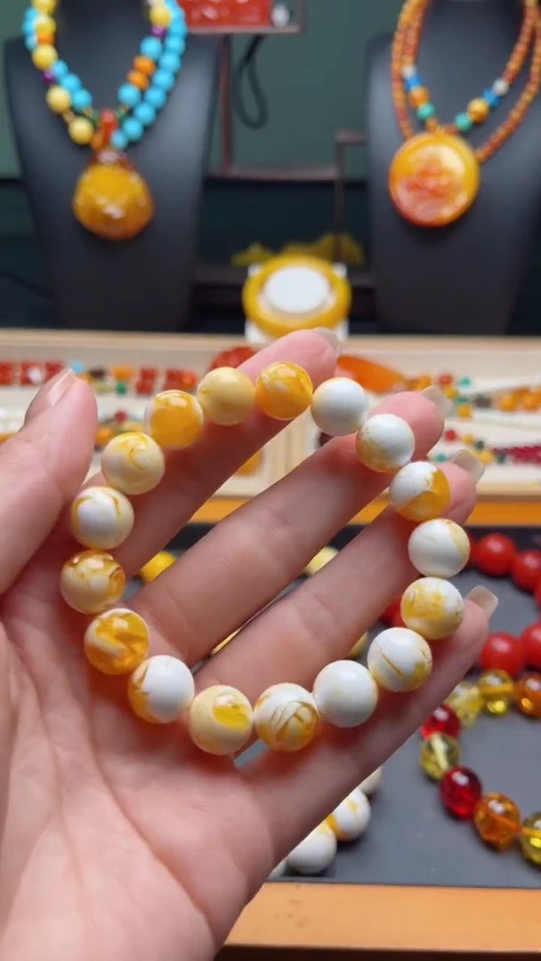 【闪购商品】琥珀颈饰未镶嵌k66金角蜜单圈手串