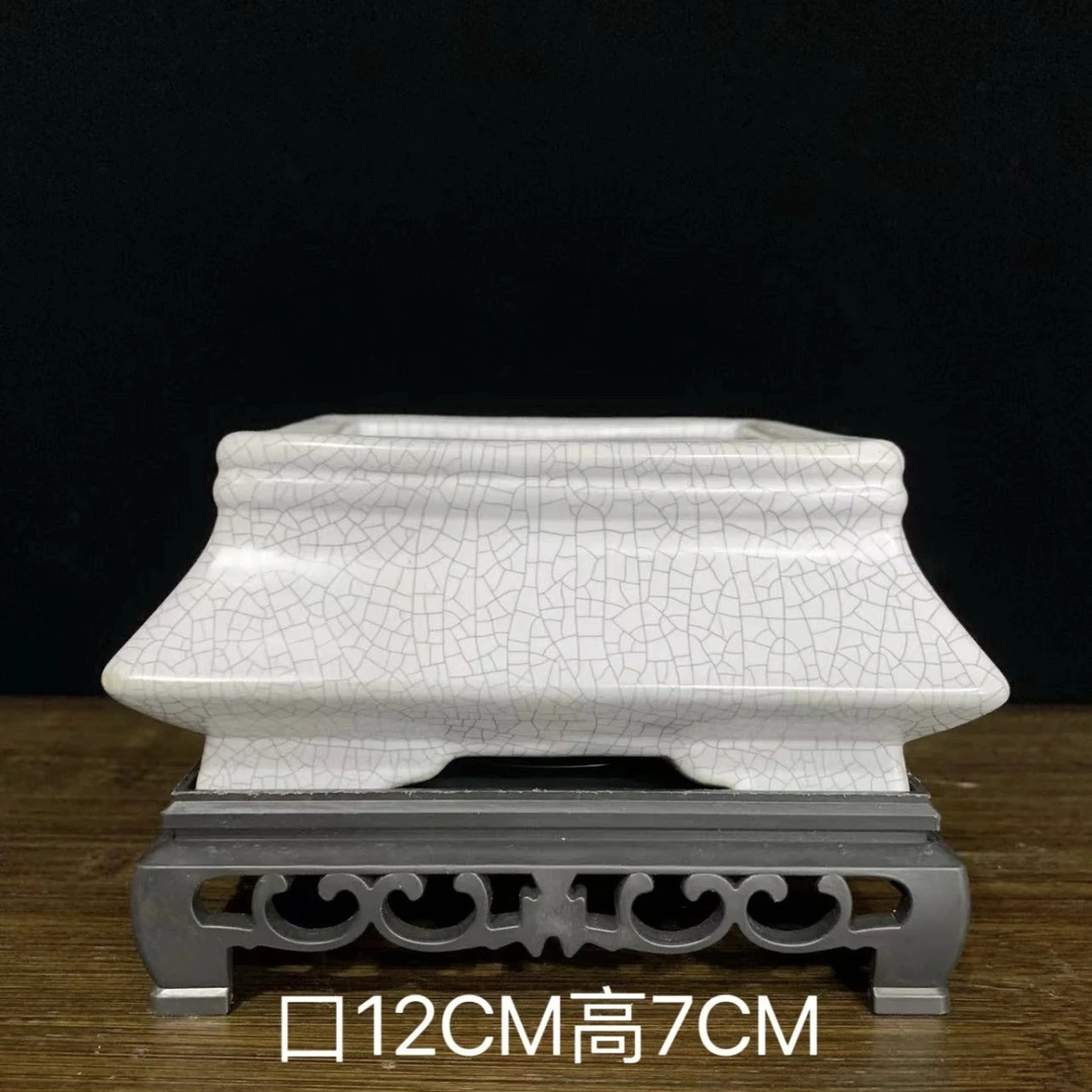简约白汝反斗四方绿植造景盆栽室内盆景盆12*15*7cm