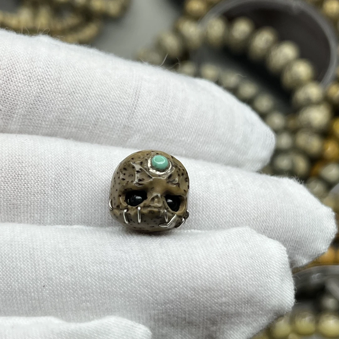 海南星月菩提雕刻阿呆文玩手串配件