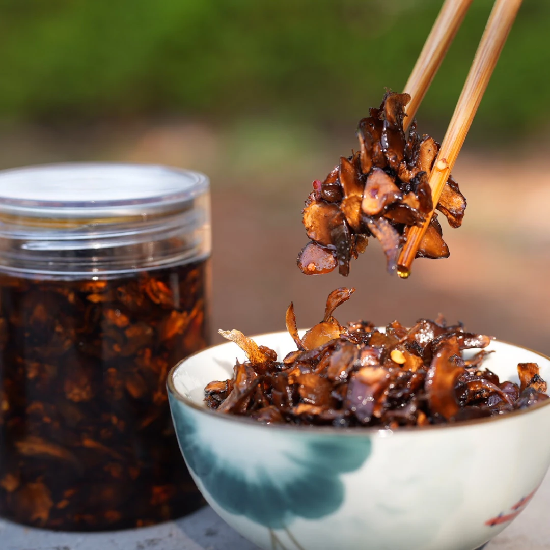 云南特产 炸香蕈牛肝菌拌面喝粥零嘴开盖即食配料净含量320克