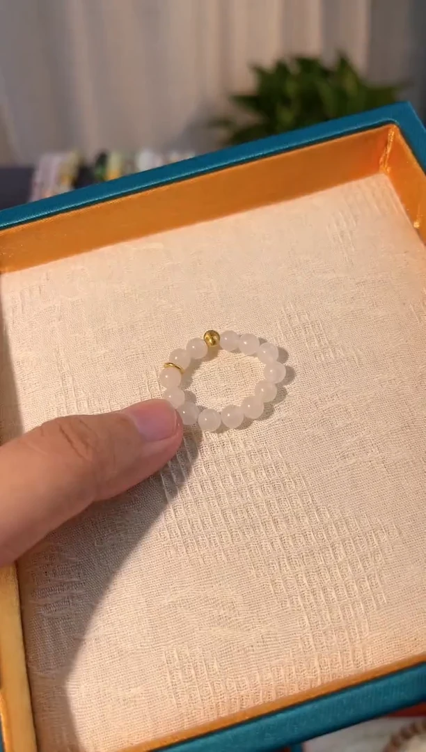 【闪购商品】和田玉戒指18K金镶嵌戒圈