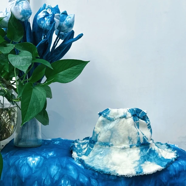 手工扎染休闲渔夫帽帽子女士时尚简约个性帽子