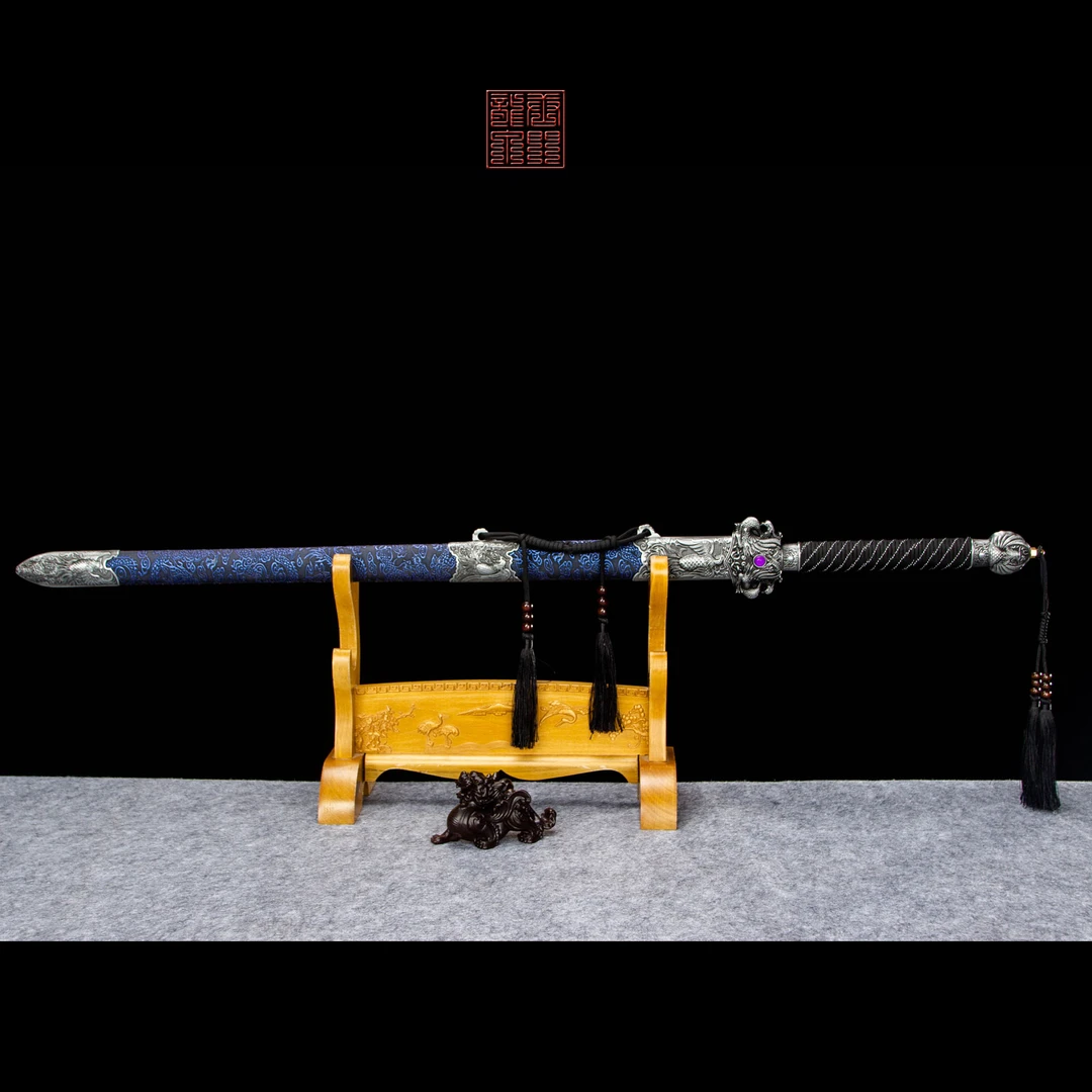 寒影[花纹钢凤求凰剑]龙泉刀剑冷兵器八面汉剑收藏宝刀宝剑未开刃