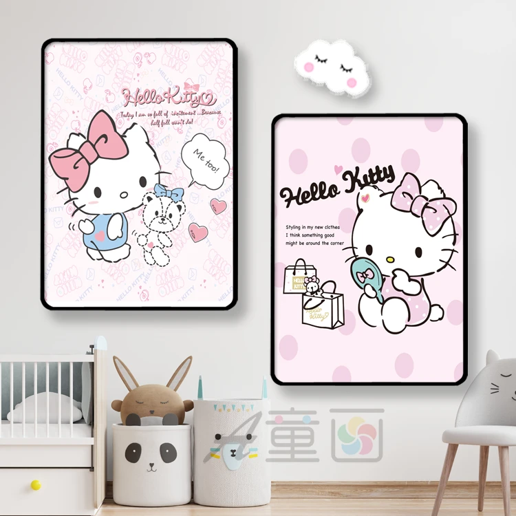 KT猫凯缇猫儿童房装饰画女孩卧室床头背景墙挂画公主房间布置壁画