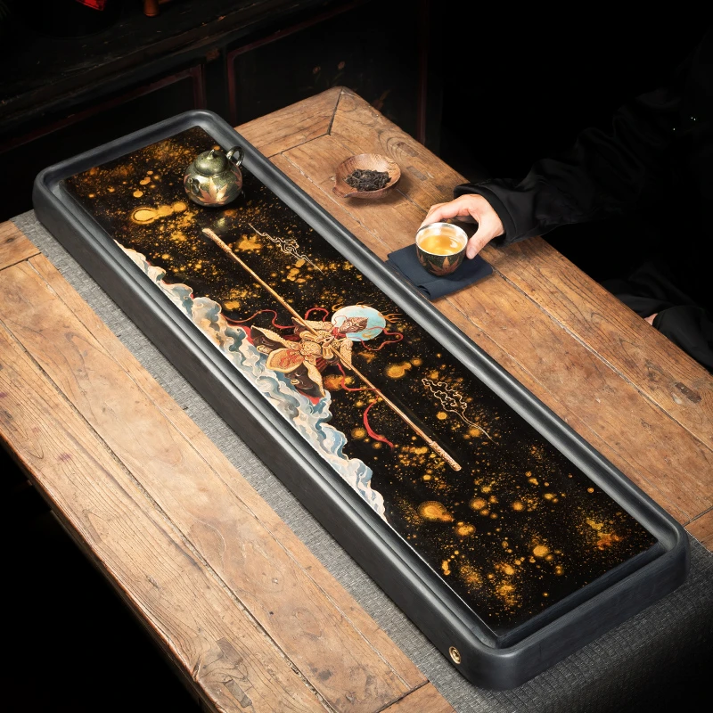 墨修缘福州大漆高档齐天大圣漆画电木高端干湿两用泡茶盘茶具礼品