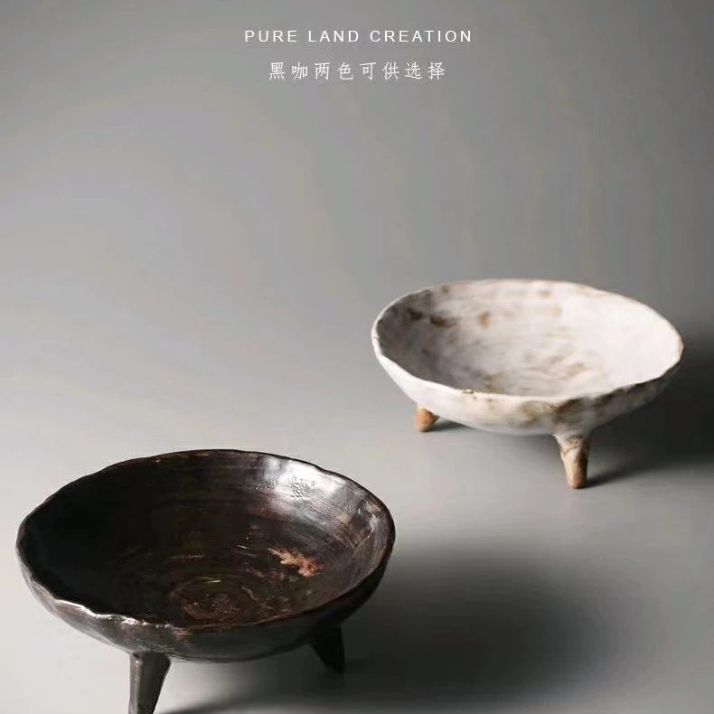 念响高脚茶点盘壶承中式禅意茶几点心零食碟干果盘精致小果盘