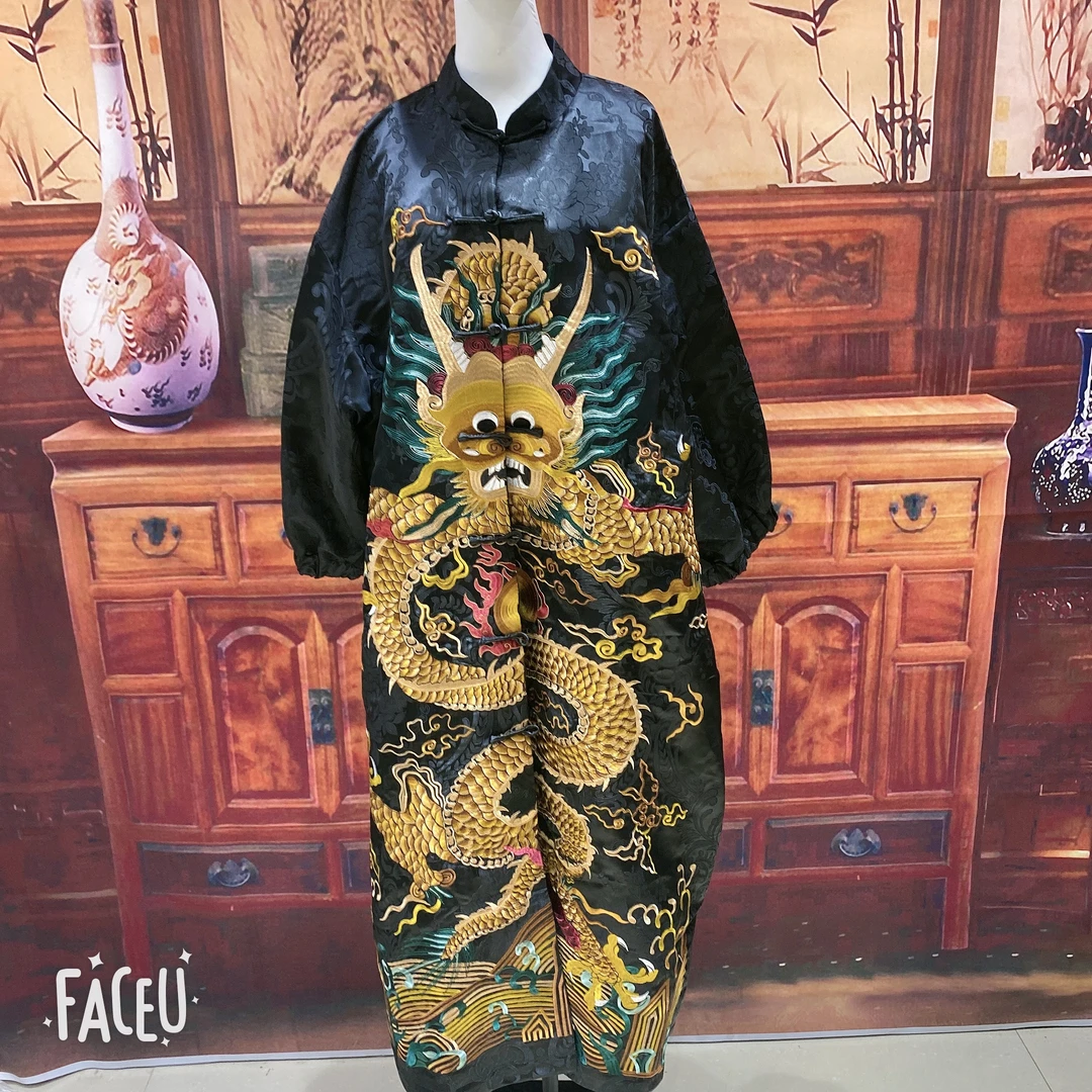 老弗爷新中式民族风刺绣风衣150