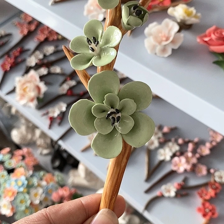 摆件纯手工陶瓷花摆件1