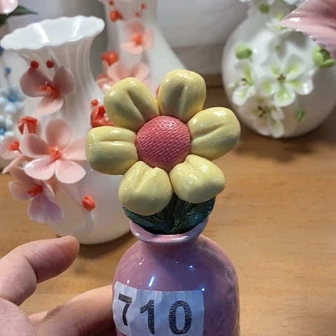 瓷片纯手工陶瓷花摆件1