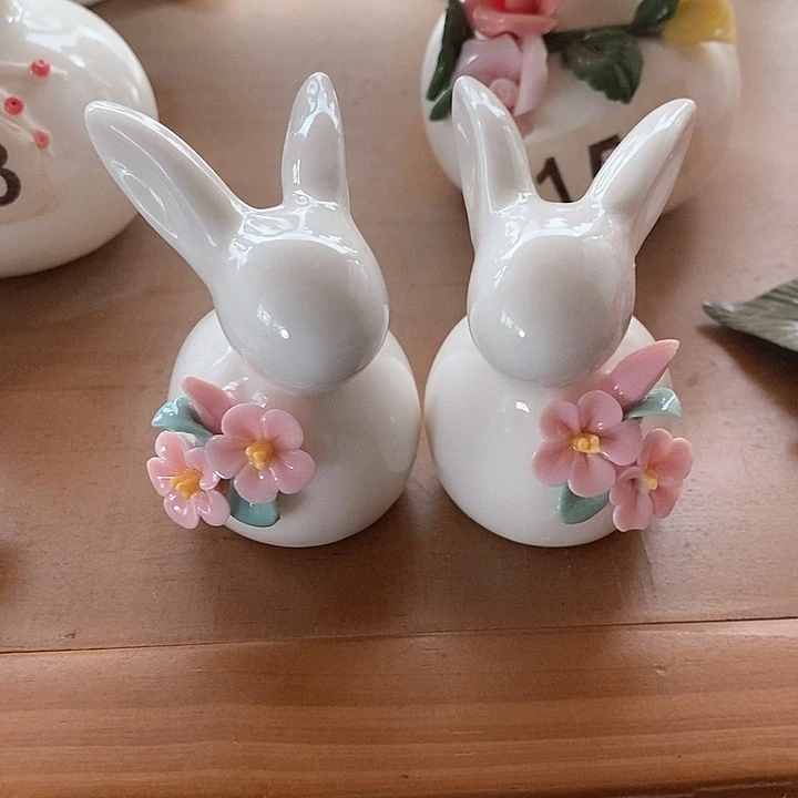 瓷片纯手工陶瓷花摆件1