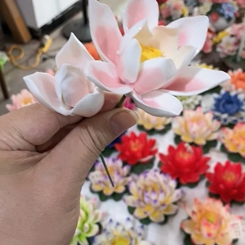 摆件纯手工陶瓷花摆件1