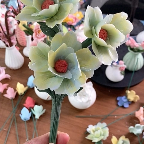 摆件纯手工陶瓷花摆件1