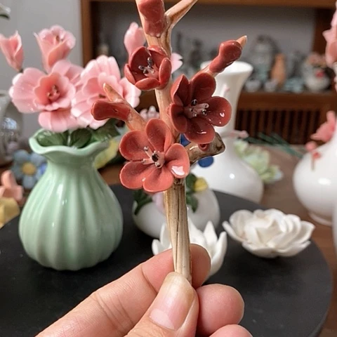 摆件纯手工陶瓷花摆件1