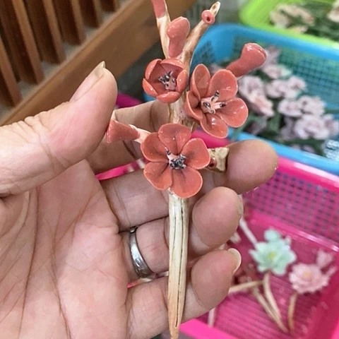 摆件纯手工陶瓷花摆件1